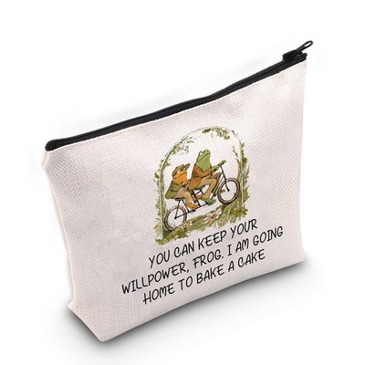 BLUPARK Frog & Toad Riding Inspired Makeup Bag - Funny Gift for Off White 