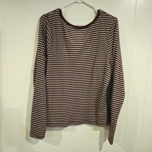 NWT Pink Republic Women’s 2X Long Sleeve Maroon Stripe T-shirt