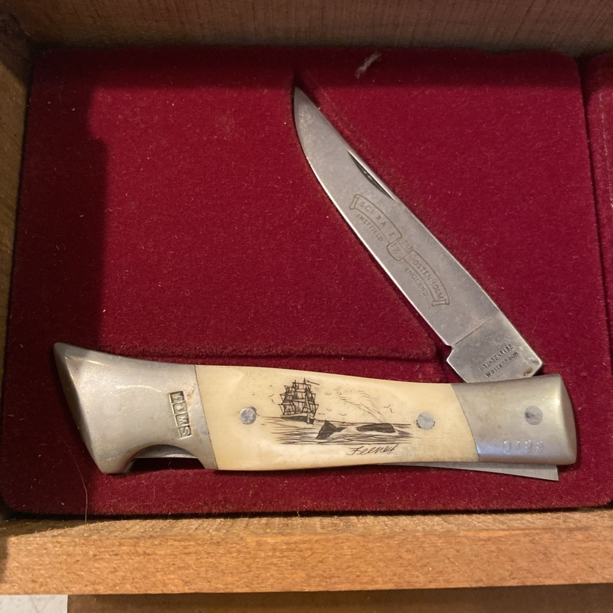 Vintage Schrade IXL Scrimshaw Limited Edition Pocketknife Set #499