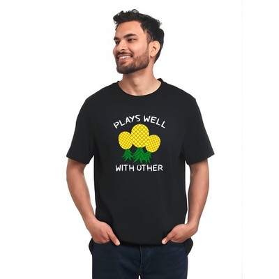 Plays Well With Other Pineapple Swinger Fruit Upside Down Unisex T-Shirt