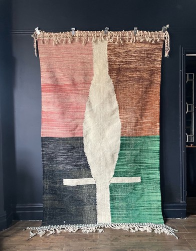 Contemporary Moroccan Handmade Wool Rug 246 X 150