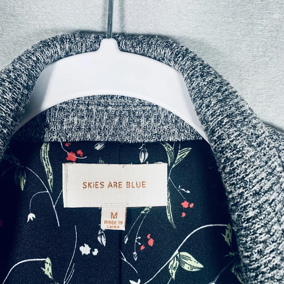 Blazer Suéter Skies are Azul Mujer M Gris Claro Elastizado Manga 3/4 Chaqueta Foto 4 de 4