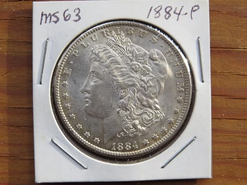 1884-P Genuine US Morgan Silver Dollar. MS, 90% Silver, ASW 7734 OZ.