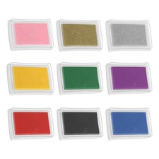 3"x2.2" Craft Ink Pad for Rubber Stamp, 9Pcs Washable Stamp Pad, 9 Colors