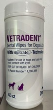 Lingettes dentaires Vetradent ford chiens et chats, 59 lingettes. ouvert, occasion