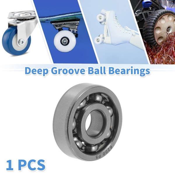 6200 Rillenkugellager 10X30X9Mm P5 Offen 1 Stk FüR Auto Roller Skateboard Silber-image
