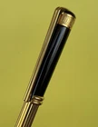 Authentic CHRISTIAN DIOR STYLOS Ballpoint Pen Black Lacquer  With Gold Trims R75