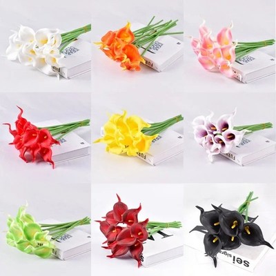 Real Touch Calla Lily Artificial Flowers Bridal Wedding Bouquet Home Decoration