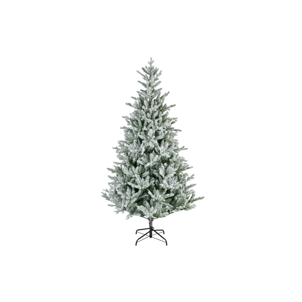 KLULK Albero Di Natale Merano Innevato 210 cm, Diametro 127 Cm, Apertura Ad Ombr