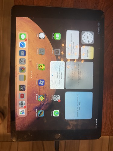 Apple iPad 9th Gen 64GB WiFi Space Gray Cracked Screen Battery/Charging Issue