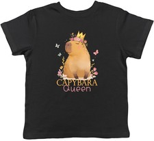 Image of Capybara Queen Crown Butterflies Kids T-Shirt Boys Girls Gift