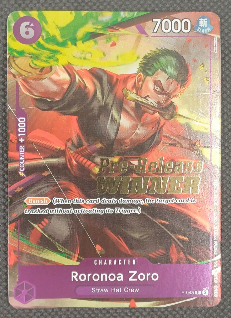 Roronoa Zoro P-045 Pre-Release Winner One Piece | eBay