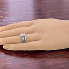 ESTATE VINTAGE SOLID 14K WHITE GOLD DIAMOND WEDDING BAND RING SET SIZE #7830 — photo 7