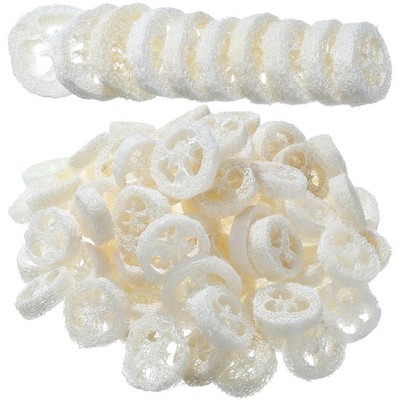 60 Pcs Natural Loofah Slices for Soap Making Bulk Reusable Natural Loofah Spo...