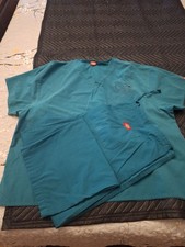 Dickies Teal Scrub Set - V-Neck Top and Cargo Pants