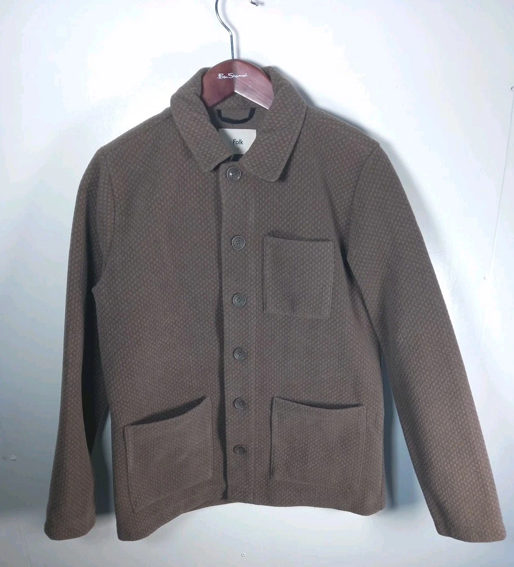 Folk Greyson Mole Overshirt Chore Jacket - Textured Button Up . Men's M BNWT