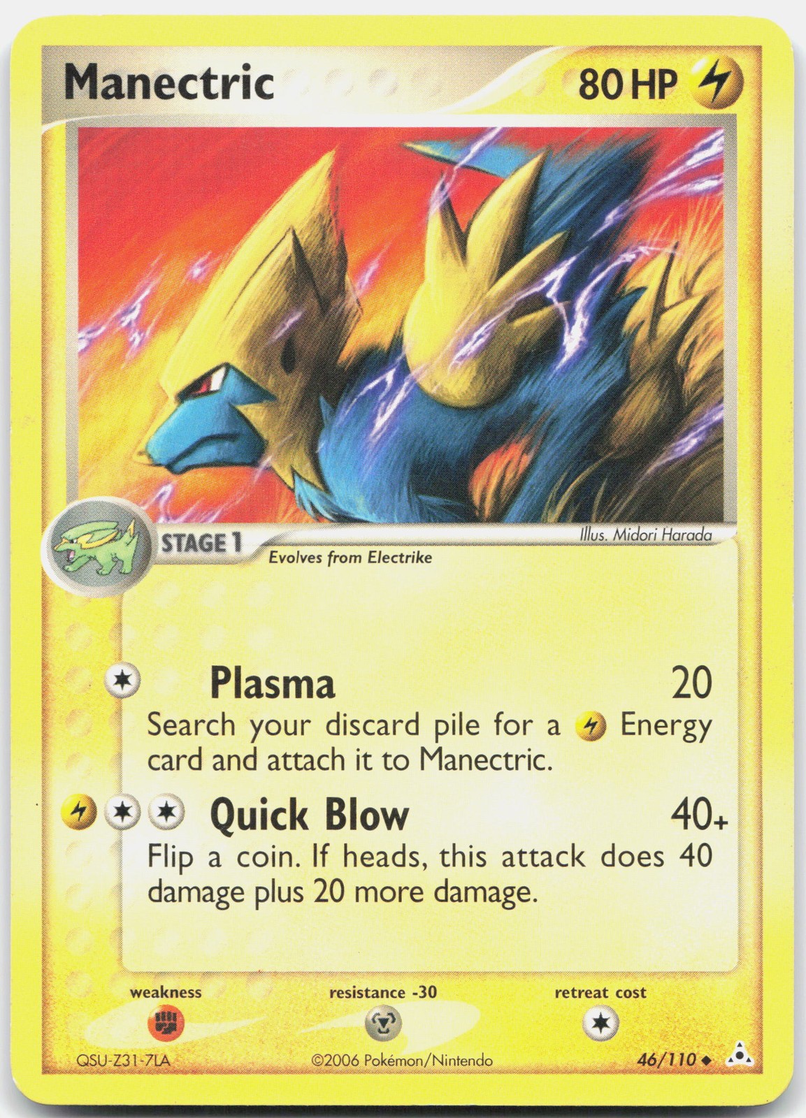 Manectric Uncommon Holon Phantoms 46/110 NM