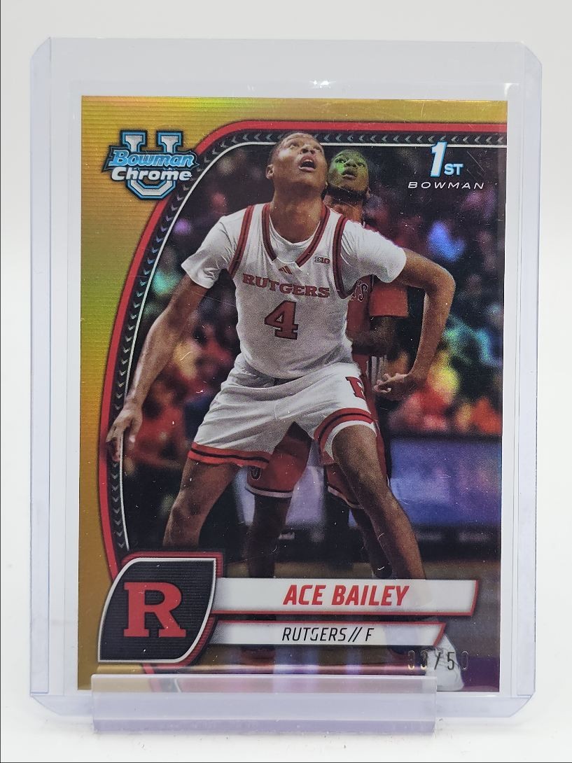 ACE BAILEY 2024-25 BOWMAN U CHROME 1ST GOLD REFRACTOR RUTGERS /50 Q4616