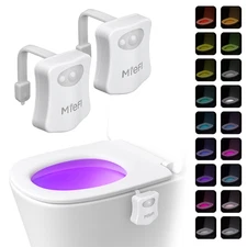 Toilet Light Motion Sensor 16 Colors Changing LED Glow Bowl Inside Toilet 2 Pack