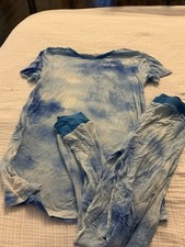 Little Sleepies Boy  s Children  s Pajamas Blue Tie Dye Size 12/14