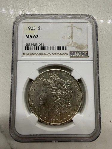 1903 P Morgan Silver Dollar $1 NGC MS62 Uncirculated Philadelphia Mint BU Coin