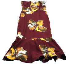 Bisou Bisou Michele Bohbot Womens Strapless Dress Sz 6 Floral Lined Stretch NWOT