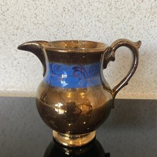 Staffordshire Victorian Copper Lustre Creamer Jug 19th Century
