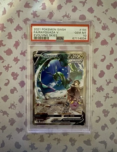 RAYQUAZA V FULL ALT ART PSA 10 GEM MINT 2021 POKEMON EVOLVING SKIES #194/203