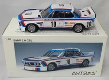AutoArt 1/18 BMW 3.0 CSL Spa 1973 Winner Castrol #10 White Blue Red Used