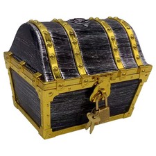 Flyekist Kids Pirate Treasure Chest Storage Box,Golden Border Golden