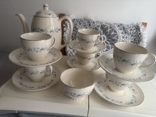 Vintage Johnson Bros England Tea Set Floral Teapot Cups Sugar Bowl