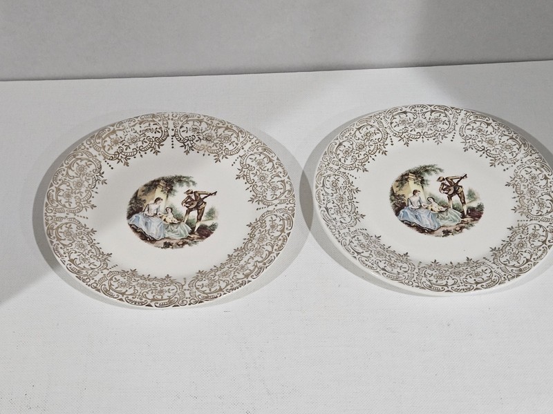 Vintage~2 Bread Plates~Triumph~Limoges~China D'OR~IT-S284~Warranted 22K Gold~USA
