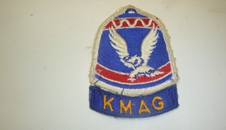 A 2 Piece U S Army KMAG Cut Edge Snow Back Patch W/T