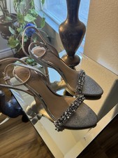 Jewel Badgley Mischka Women's Silver Stiletto Heels Size 8
