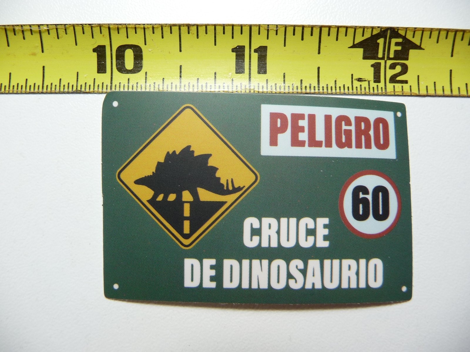 Danger Crossing 60 KM Dinosaur Sticker Decal for Wall Door Fun Decor