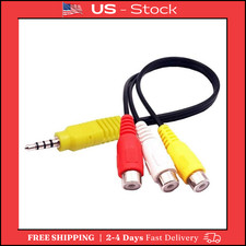AV Adapter Cable for TCL TV 3 RCA to 3.5mm AV Input, 9in