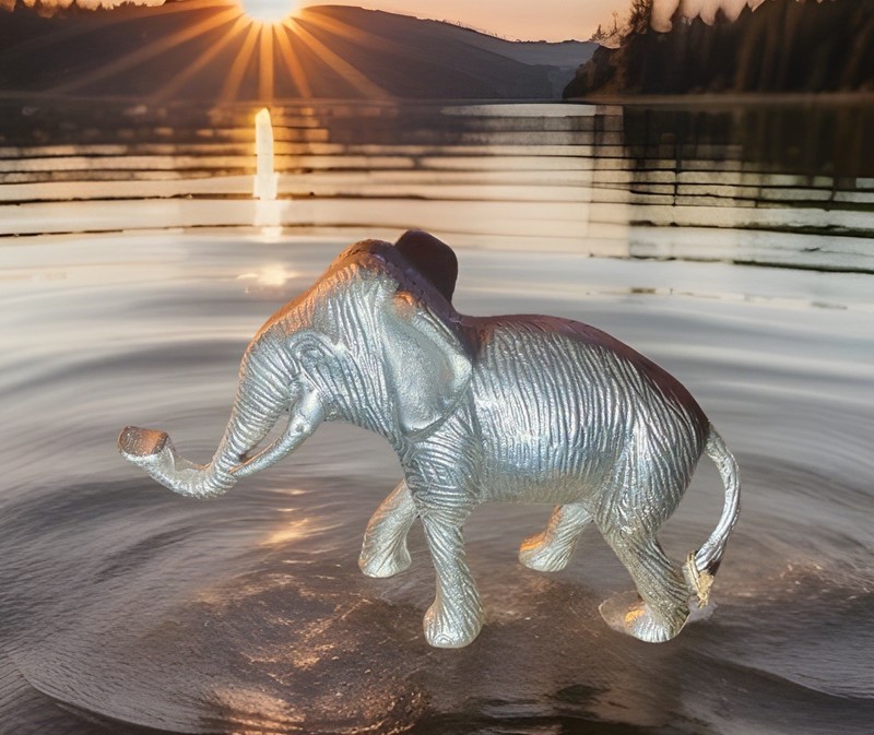 Home DECOR Handmade Metal ELEPHANT Heavy /With A Finished Wooden Base (India)