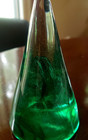 Kosta Boda Art Glass Cone Paperweight Swirl Christmas Tree Emerald Green — photo 9