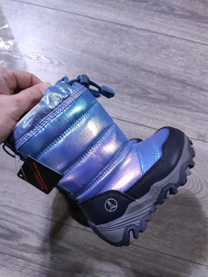 Lands End Winter Boots Toddler Size 5 Teal Iridescent Thermolite Snow Boot Girls - Image 4 of 4