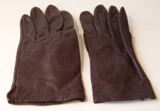 Vintage Brown Color Leather Gloves, Size 7 1/2, Used but Good Condition, Lot 2