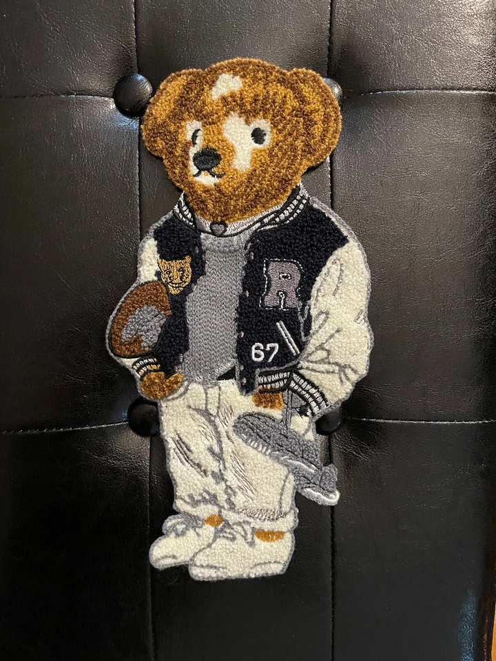 XL POLO RALPH LAUREN COSER PARCHES EXTRA GRANDE FÚTBOL OSO UNIVERSITARIO CHAQUETA BOLSO Foto 4 de 4