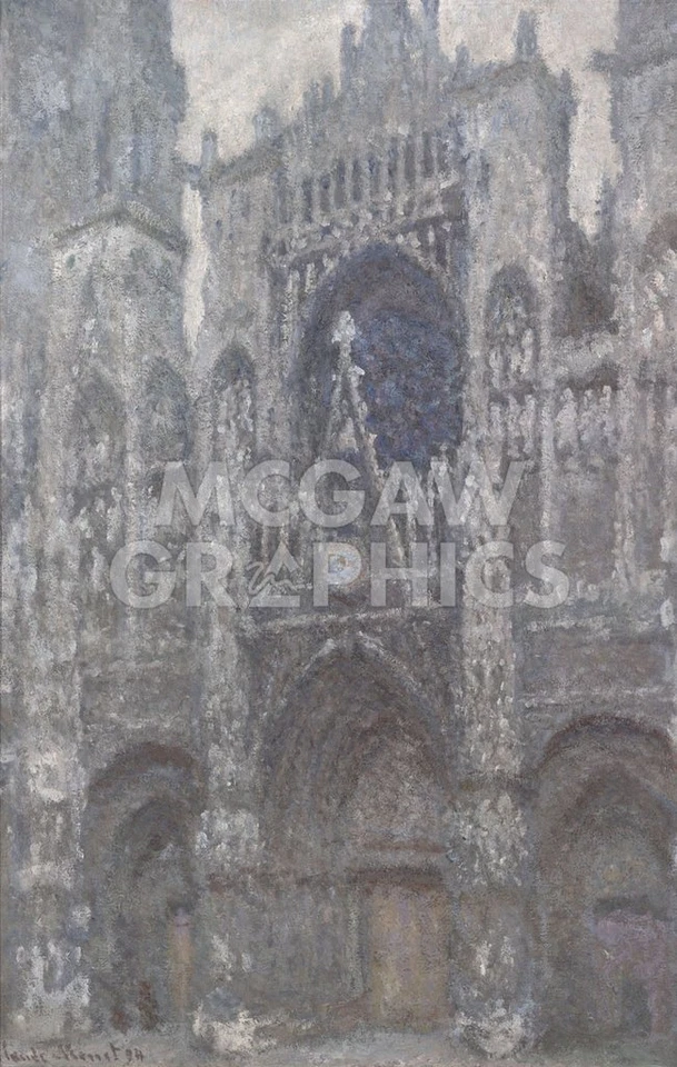 La Catedral en el Portal de Rouen, Claude Oscar Monet, impresión artística de decoración de pared 14" x 11" Foto 2 de 2