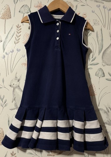 Girls Age 4 Years - Tommy Hilfiger Dress - Navy / White