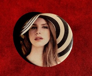 Lana Del Rey Custom 2.25” Button - Stunning Spiral Sun Hat Photo