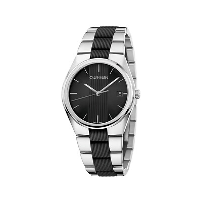 Damenuhr CK CALVIN KLEIN CONTRAST K9E231B1 Edelstahl Schwarz SWISS MADE