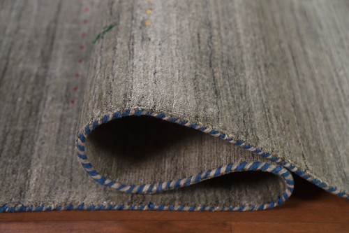 Eye-catching Gabbeh Area Rug Green Handmade Wool 8x10 ft - Picture 11 of 21