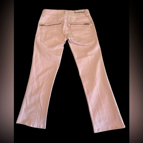 RARE ROCKSTAR ORIGINAL Nickelback women’s Light pink cropped jean NWOT size 6/28 - Picture 3 of 9