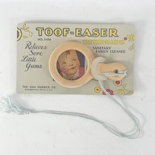 Toof Easer Vintage 1940s 1950s Baby Teething Ring The Sun Rubber Co USA Prop Ad