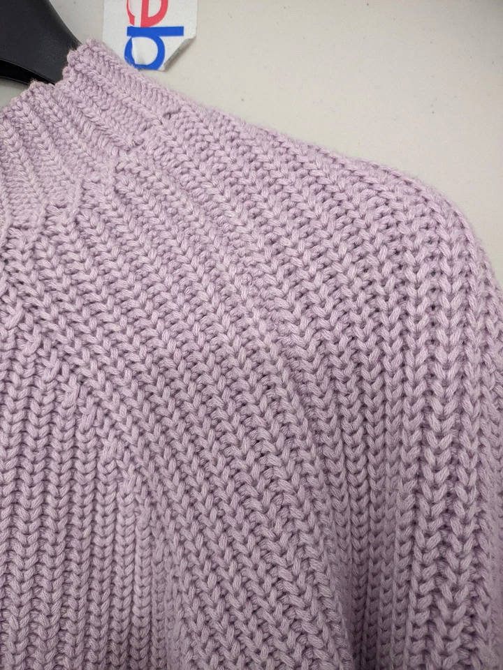 Suéter A Piece Apart Mujer S Lavanda Pescador Grueso Cachemira Algodón Orgánico Foto 4 de 4