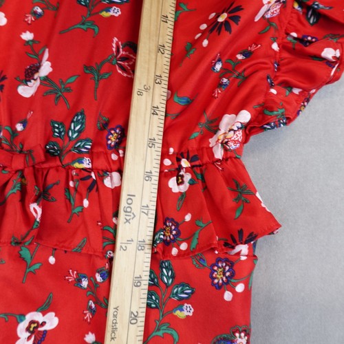 Janie And Jack Floral Ruffle Jumpsuit Romper Girls Size 12 Rradbury Red Floral - Picture 5 of 10